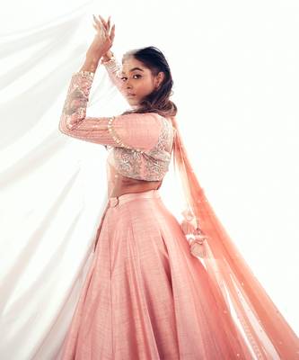 Pink Raw Silk Lehenga Set 4