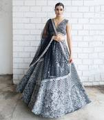 Black Gaji embroiderd Lehenga Set