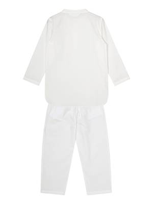 Budding bees girls white multi lace kurta & pajama set-white 3