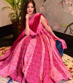 Pink Silk Cotton Designer Stitched Everywhere Suit With Dupatta Set