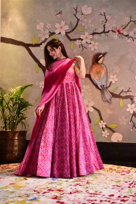 Pink Silk Cotton Designer Stitched Everywhere Suit With Dupatta Set 3