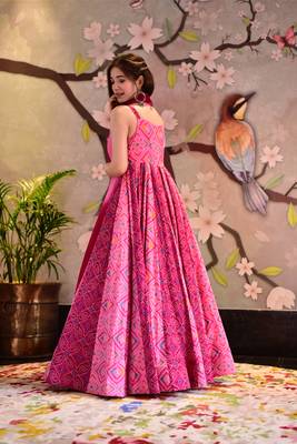 Pink Silk Cotton Designer Stitched Everywhere Suit With Dupatta Set 4