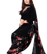 Unstitched crepe salwar suit material printed