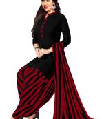 Unstitched crepe salwar suit material printed