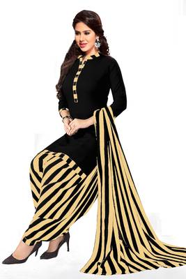 Unstitched crepe salwar suit material printed 1