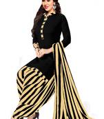 Unstitched crepe salwar suit material printed