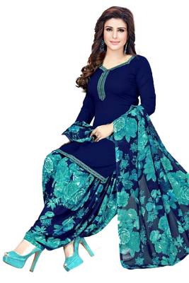 Unstitched crepe salwar suit material printed 1