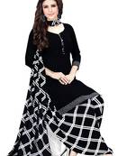 Unstitched crepe salwar suit material printed