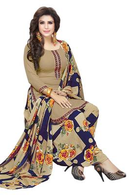 Unstitched crepe salwar suit material printed 1