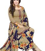 Unstitched crepe salwar suit material printed