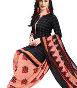 Unstitched crepe salwar suit material printed