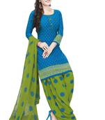 Unstitched crepe salwar suit material printed