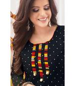 Unstitched crepe salwar suit material printed