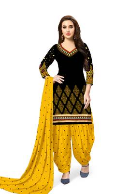 Unstitched crepe salwar suit material printed 1