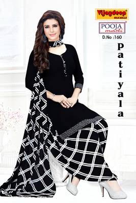 Unstitched crepe salwar suit material printed 2