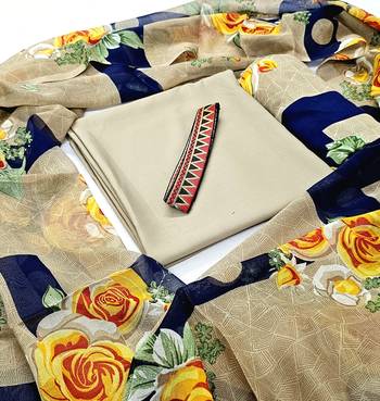 Unstitched crepe salwar suit material printed 2