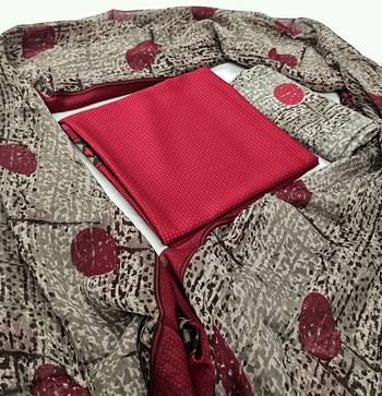 Unstitched crepe salwar suit material printed 3