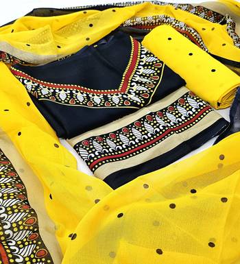 Unstitched crepe salwar suit material printed 2