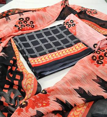 Unstitched crepe salwar suit material printed 2