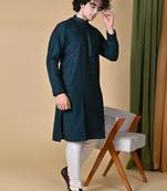 Maahi fabs ethnic motifs embroidered sequins bottlegreen kurta