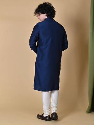 ethnic motifs embroidered sequins navyblue kurta 4