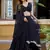 black georgette laheriya print lehenga set choli with dupatta