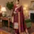 Maroon Soft Banarasi silk zari woven design dress material