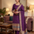 Purple Soft Banarasi silk zari woven design dress material