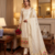 Cream Soft Banarasi silk zari woven design dress material
