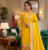 Yellow Soft Banarasi silk zari woven design dress material