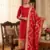 Red Soft Banarasi silk zari woven design dress material