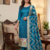 Skyblue Soft Banarasi silk zari woven design dress material