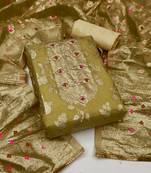 Mehndi Organza Unstitched Dress Material