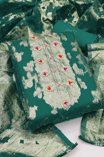 Rama Organza Unstitched Dress Material