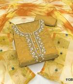 Mehndi Modal Butti Hand Work Unstitched Dress Material