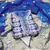 Blue Organza Hand Work Unstitched Dress Material