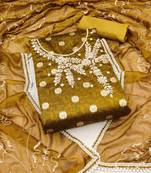 Mehndi Simar Hand Work Unstitched Dress Material