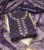 Violet Modal Banarasi Unstitched Dress Material