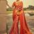 Red colour hand woven silk saree with blouse