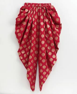 Twisha girls self designed top & printed dhoti pants - beige & maroon 4