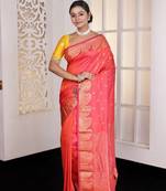 Dual Tone Pink zari worked Pure Faux Kanjivaram