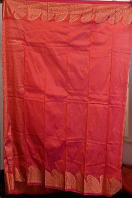 Dual Tone Pink zari worked Pure Faux Kanjivaram 5