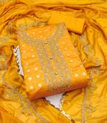 Yellow Modal Butt Unstitched Dress Material