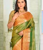 Green Zari worked Pure Kanjivaram