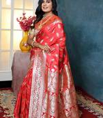 Red Minakari Banarasi