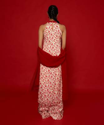 White & red kurta set 2