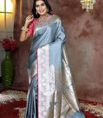 Grey Zari worked Banarasi