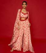 Cream & red cape set