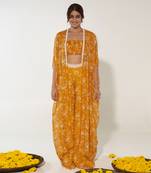 Mustard & white cape set