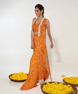 Orange & white cape set 1